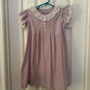 Shrimp and Grits Kids Lavender Gingham Dress